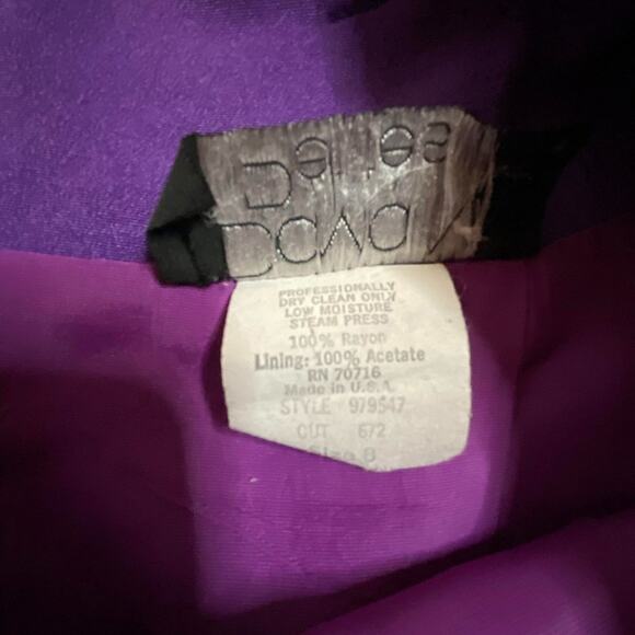 David N Petites Vintage 90s Purple Pencil Skirt With Belt Loops Size 8 - Picture 5 of 5